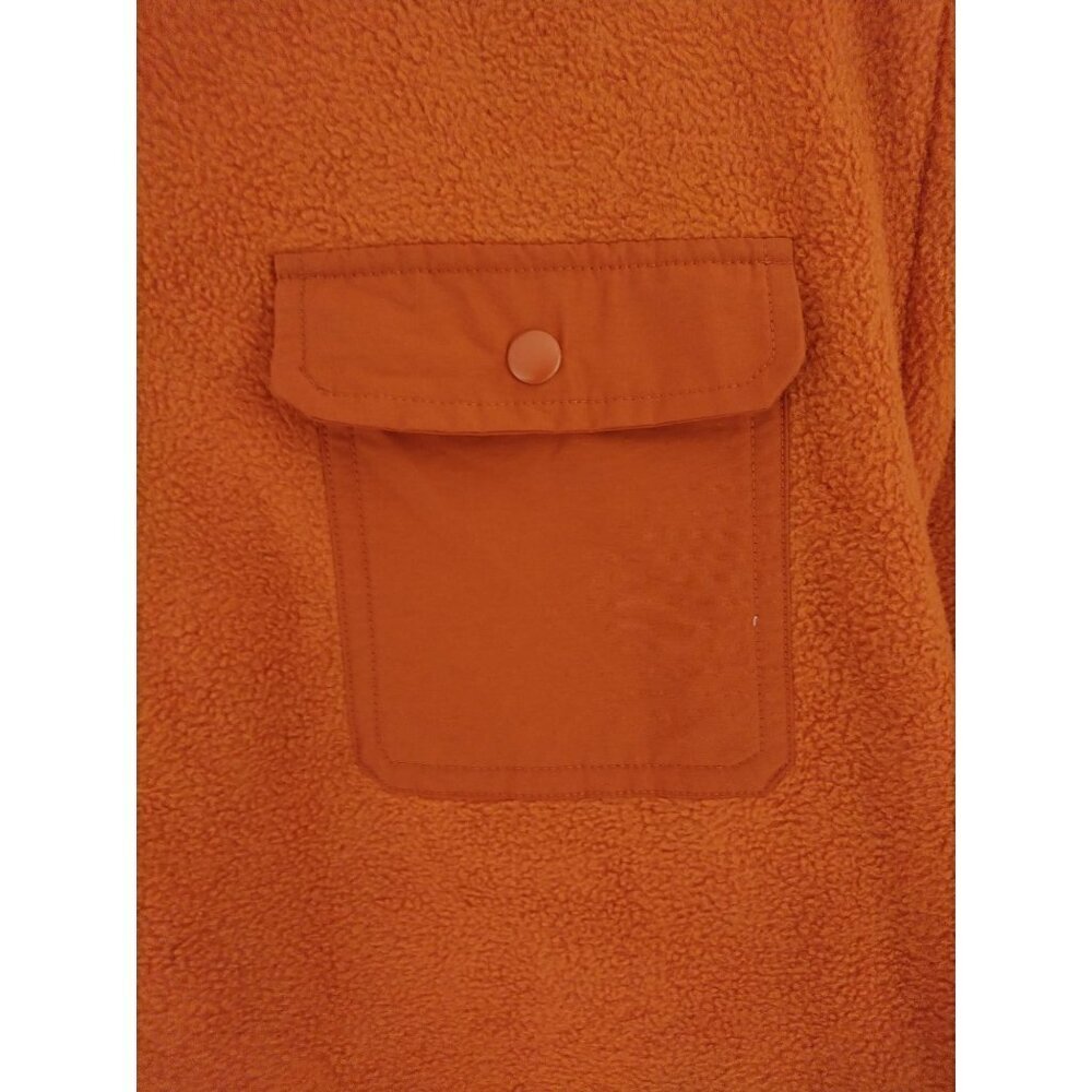 Goodfellow & Co Recycled Polyester Orange Fleece Jacket Mens Large. NWT - Picture 6 of 9
